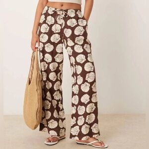 NWT Abercrombie & Fitch seashell linen blend pants
